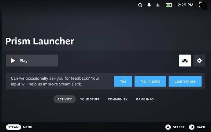 Step 13 of how to play Minecraft Java on the Steam Deck.