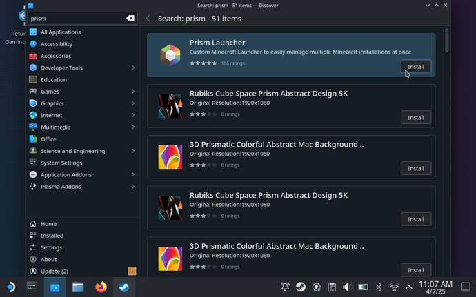 Step 2 of how to play Minecraft Java on the Steam Deck.