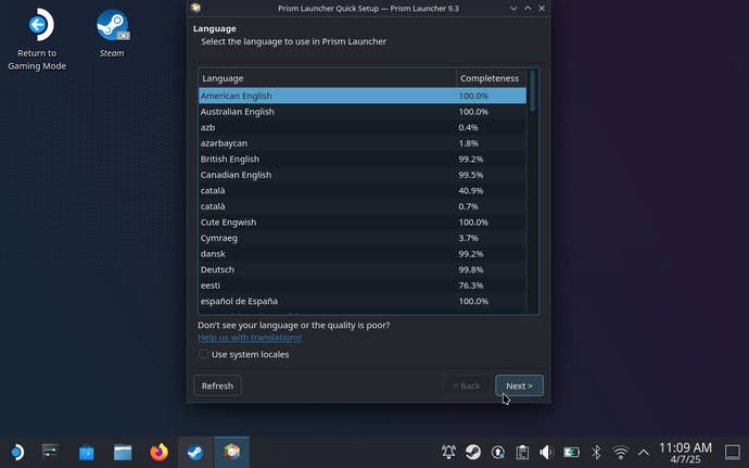 Step 3 of how to play Minecraft Java on the Steam Deck.