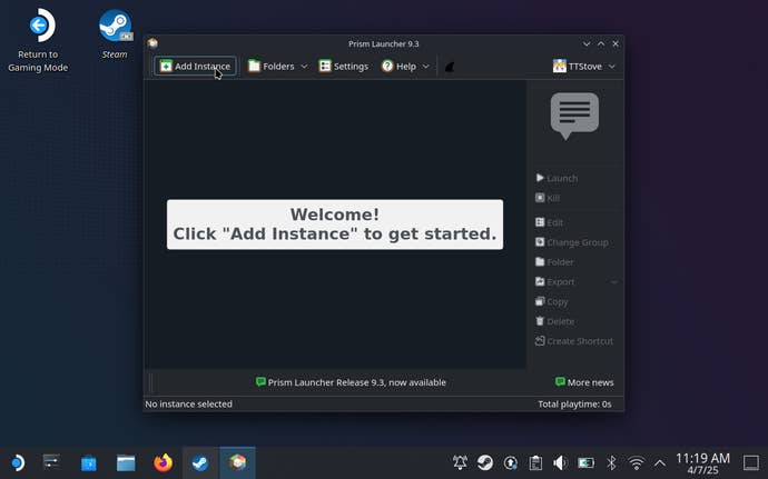 Step 6 of how to play Minecraft Java on the Steam Deck.