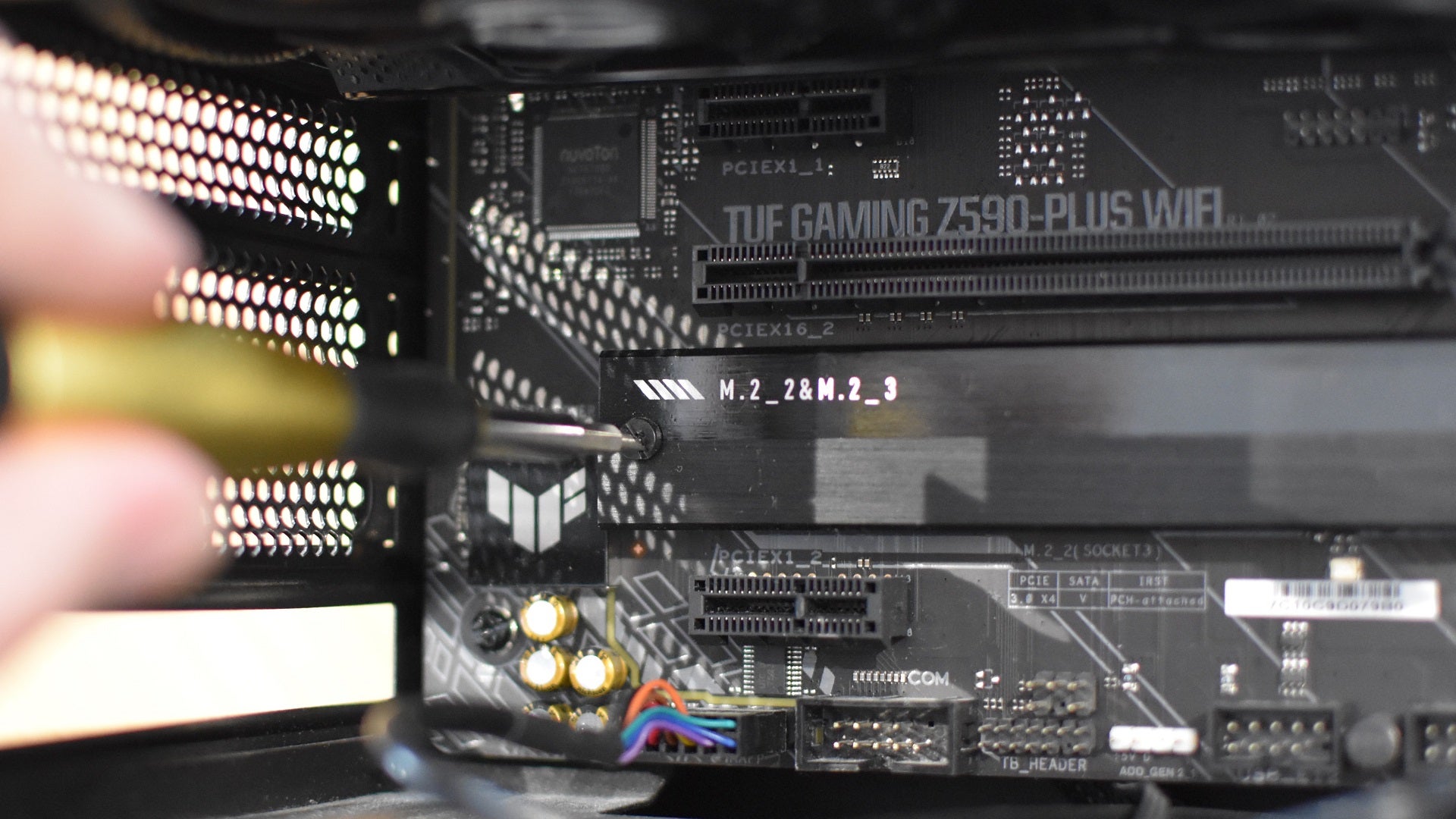 Step 1 of how to install an NVMe SSD: Locate a spare M.2 slot on your motherboard, removing any covers if necessary.