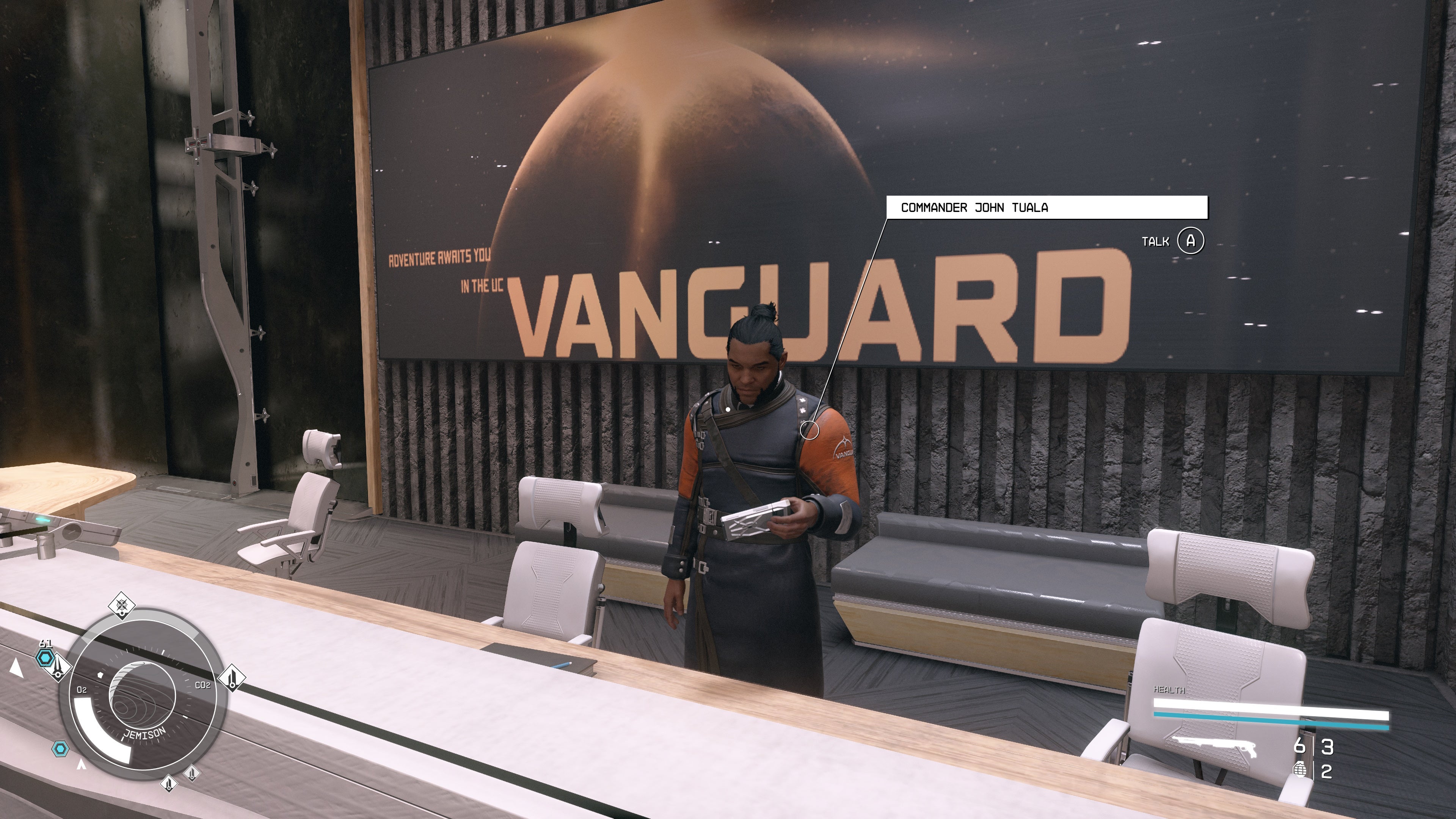 first person view looking at commander tuala