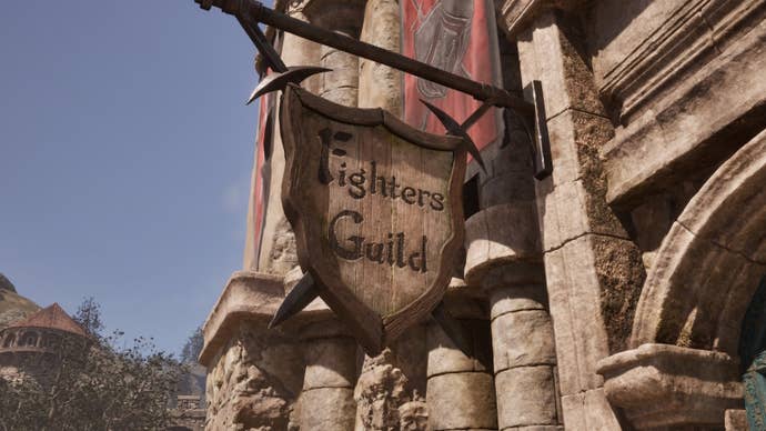 The Fighter's Guild sign in Oblivion Remastered.