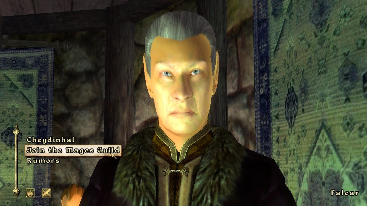 Speaking with Falcar in Oblivion.