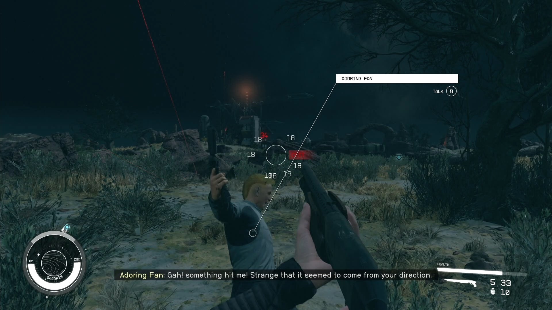 first person view of shooting the adoring fan with a shotgun