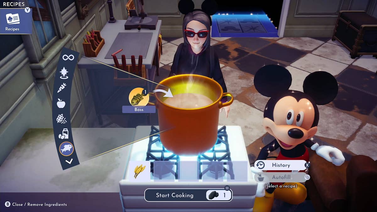 How to make crudites and fish sandwiches in Disney Dreamlight