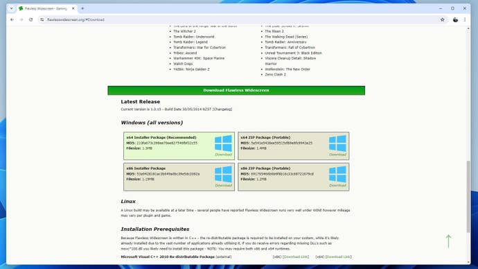 Step 1 of how to enable Elden Ring ultrawide support: Download, install, and run the Flawless Widescreen app.