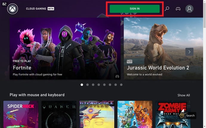 Paso 13 de cómo jugar juegos de Game Pass en Steam Deck: inicia sesión en Game Pass Ultimate y comienza a transmitir tus juegos de Game Pass.