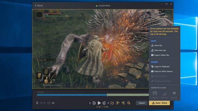 Step 1 of how to edit Steam Game Recording clips: Choose how to share the finished clip, or click Export Video File to save a local MP4 copy.