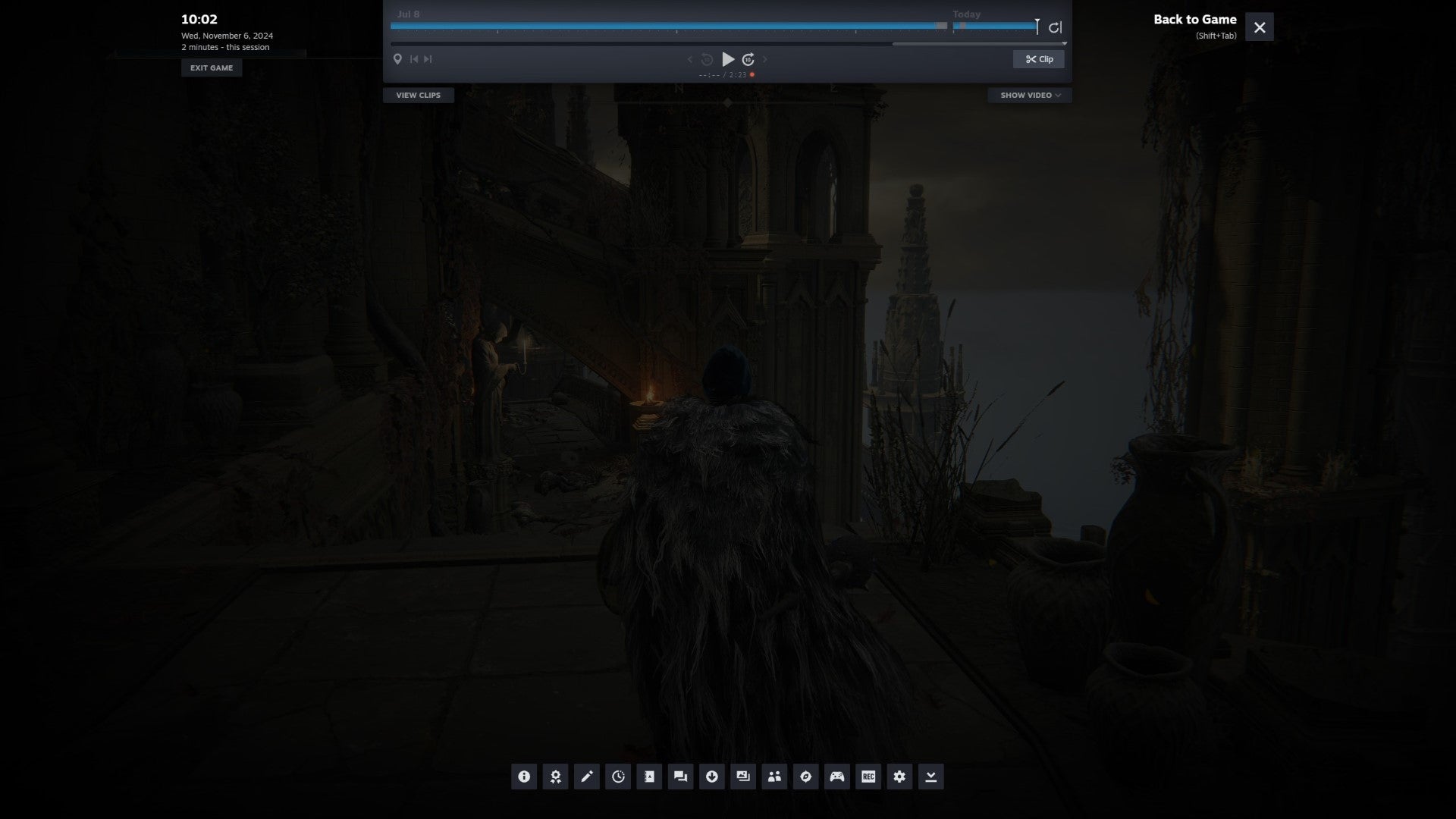 The overlay UI for using Steam Game Recording in Record in Background mode. - 5
