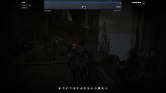 The overlay UI for using Steam Game Recording in Record in Background mode.