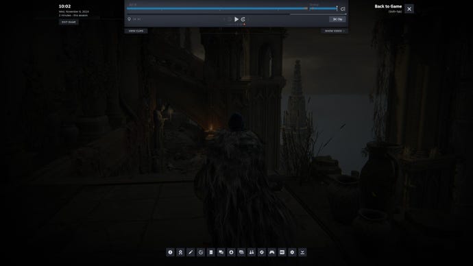 The overlay UI for using Steam Game Recording in Record in Background mode.