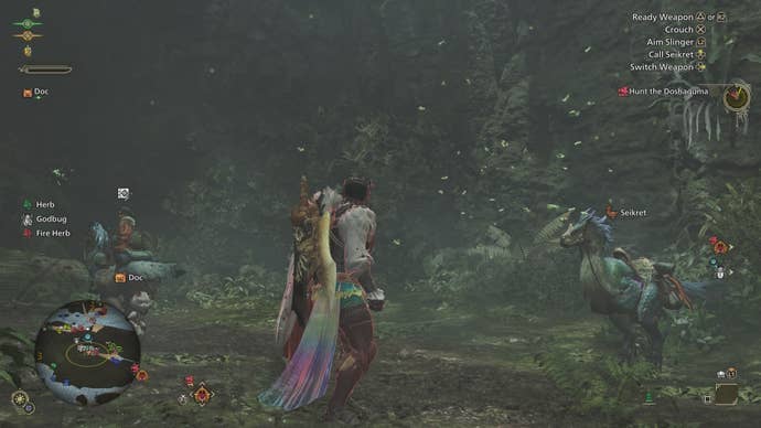 Butterflies flying around a potential Pop-up Camp location in Monster Hunter Wilds.