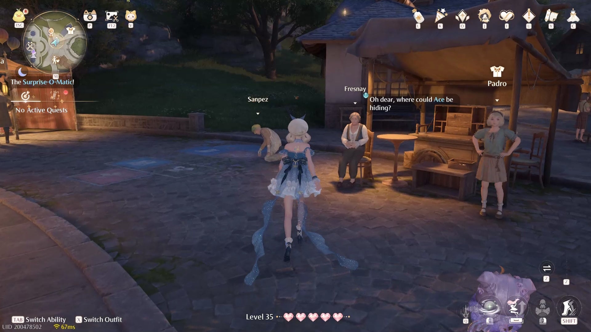 Nikki looking at the Fresnay NPC in Infinity Nikki.