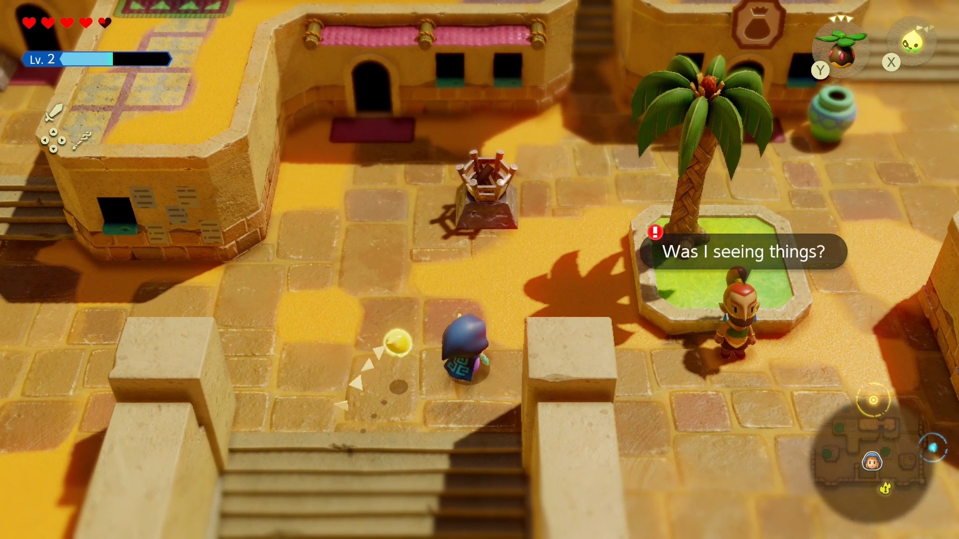 Zelda standing at the southern entrance to Gerudo Town in Zelda Echoes of Wisdom.