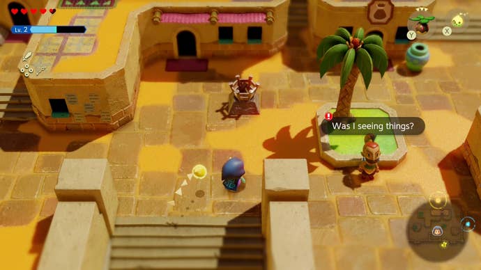 Zelda standing at the southern entrance to Gerudo Town in Zelda Echoes of Wisdom.