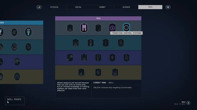 tech skill tree menu