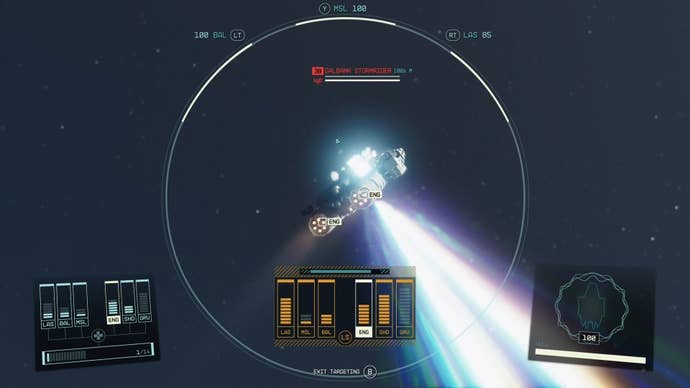using targeting systems on engines in space battle