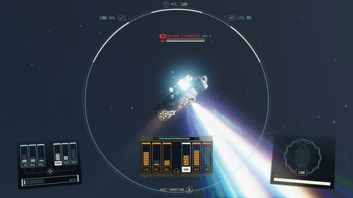 using targeting systems on engines in space battle