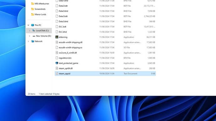 Step 5 of how to unlock the framerate in Elden Ring: create a new text document in the Game folder named steam_appid.