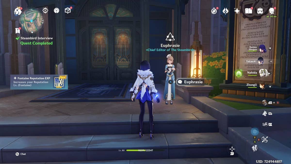 Genshin Impact how to unlock Fontaine Reputation, all Fontaine