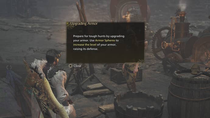 Tip box explaining how Armor Spheres work in Monster Hunter Wilds.