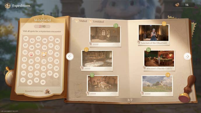 The Expeditions collectible menu in Infinity Nikki.