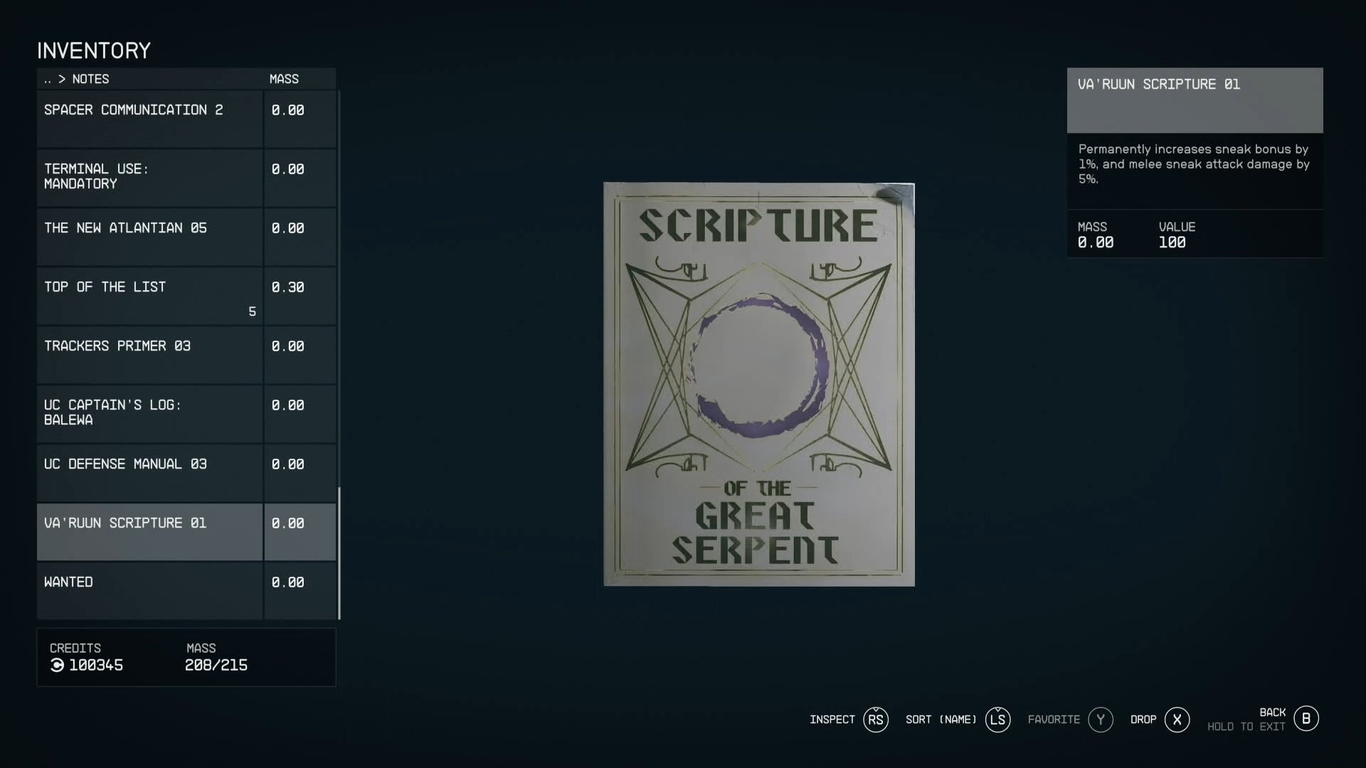 menu image of varuun scripture skill book
