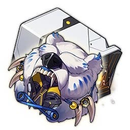 menu image of the glacial forest relic set which part of resembles a white wolf'f head