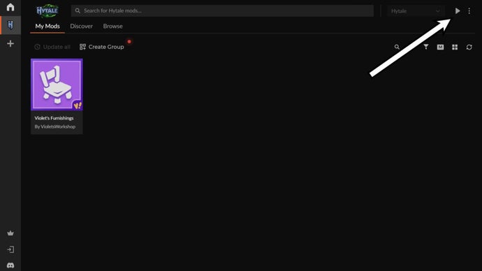 Seleccionar Hytale en CurseForge