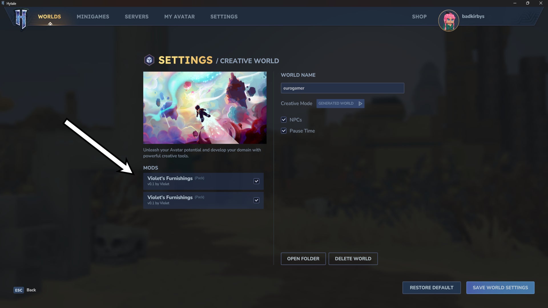 Activar Mods en Hytale
