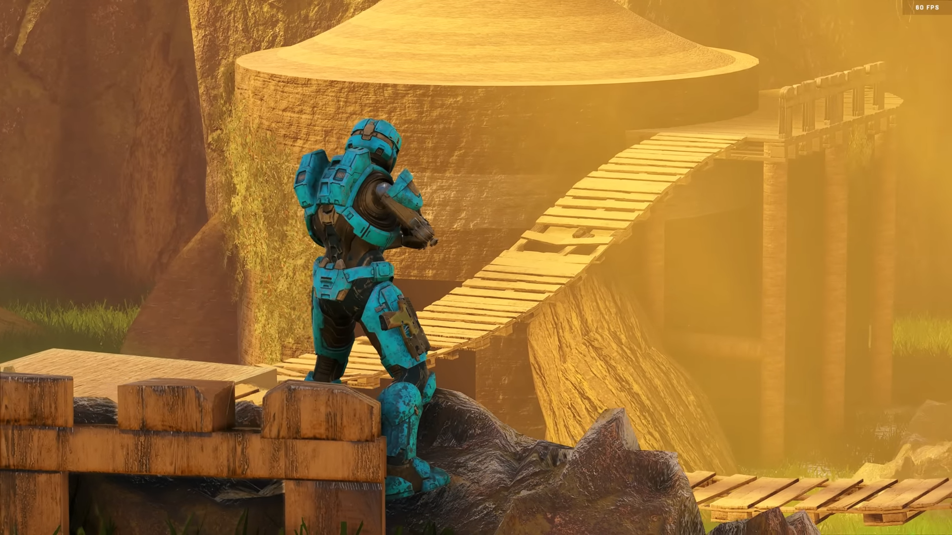 Screenshot of Master Chief in Kokiri Forest