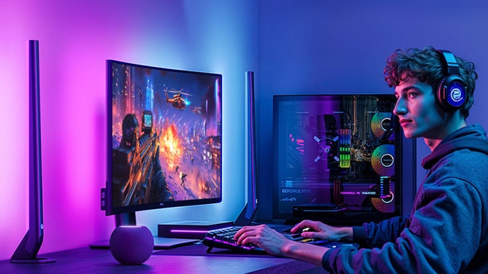 Monitor gaming 34” con Govee AI Sync Box: HDMI 2.1 e luci ambientali
