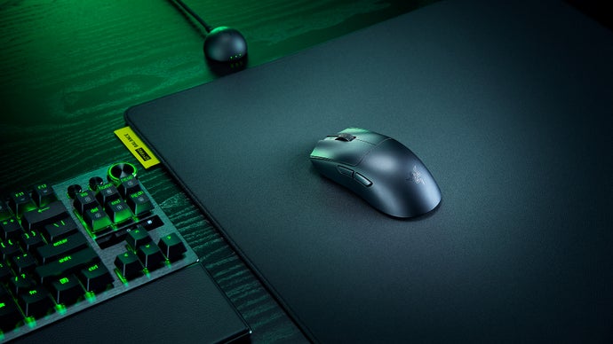 Razer Viper V4 Pro on a desk Razer Viper V4 Pro design