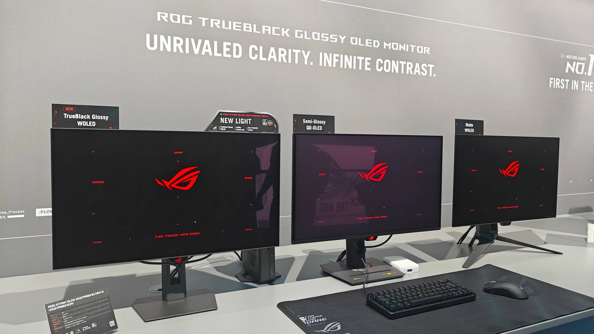 Asus monitors with different finishes compared, including the new trueblack glossy finish