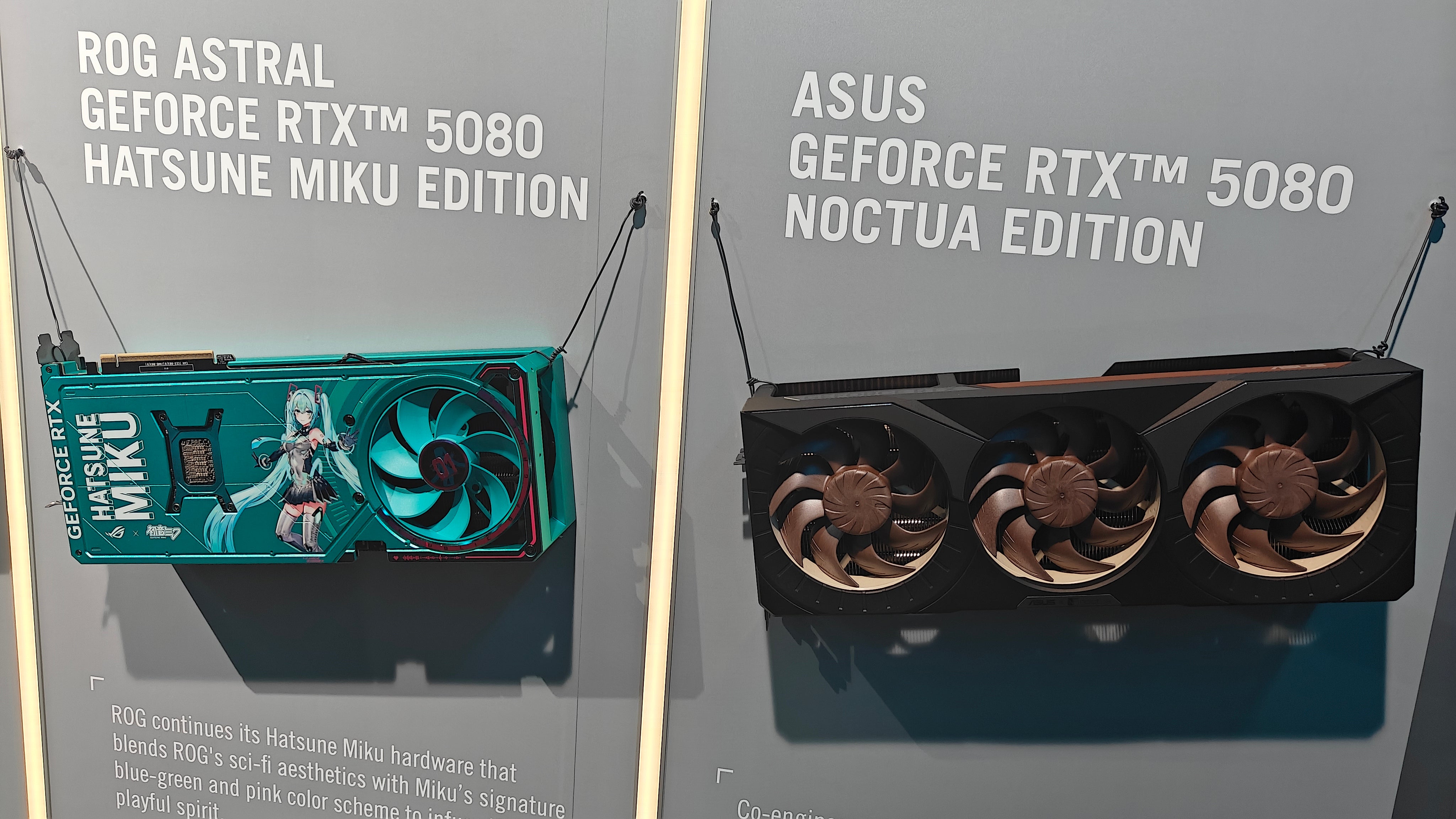 asus rtx 5080 special editions - hatsune miku and noctua