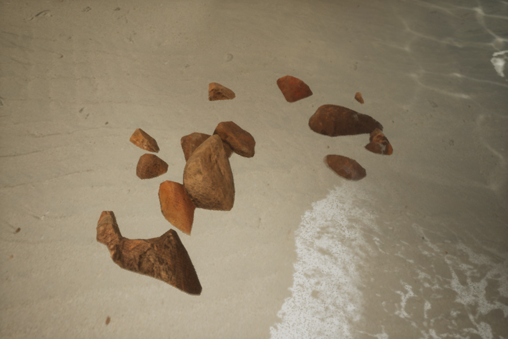 Rocks on a beach in Lushfoil Photography Sim.