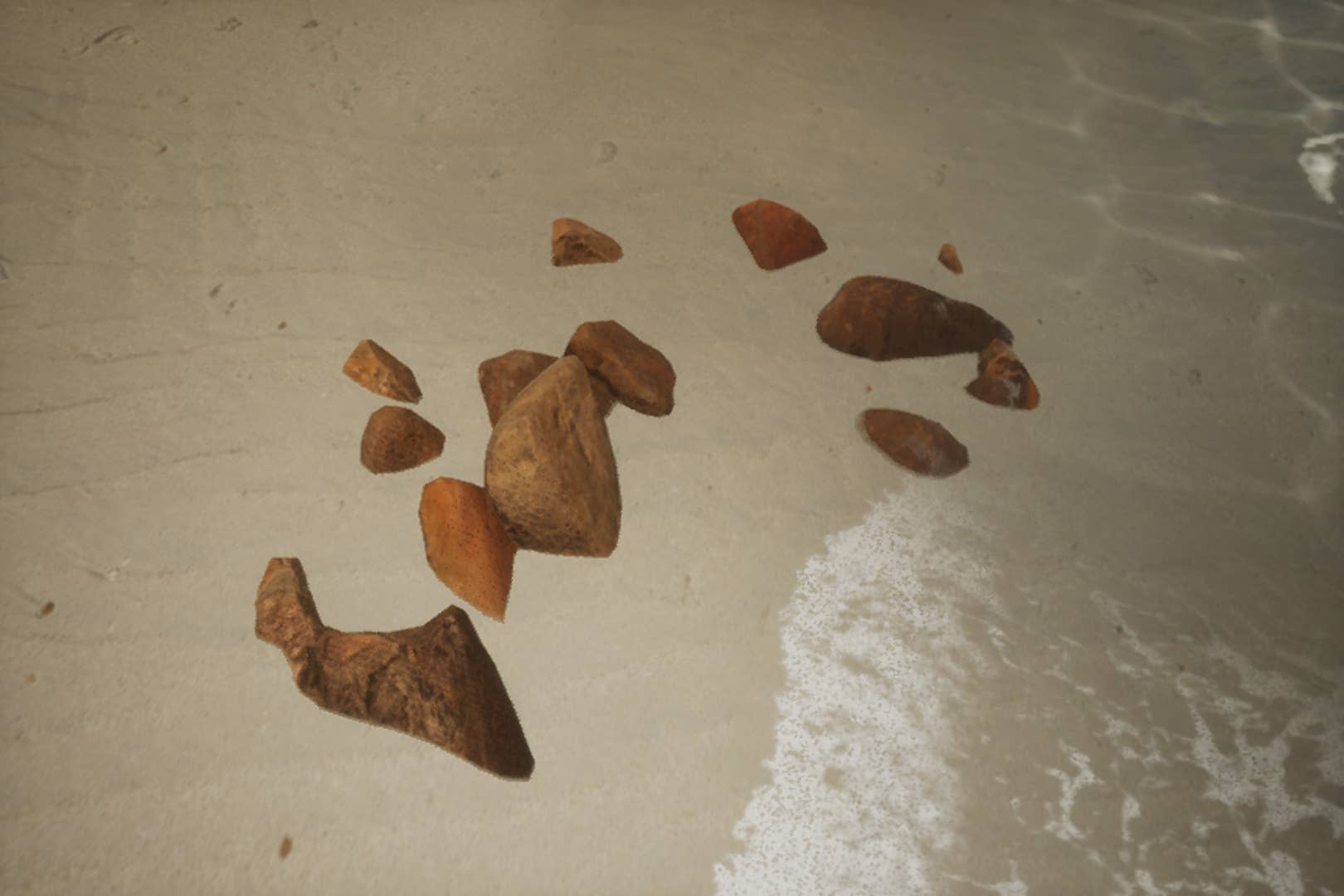 Rocks on a beach in Lushfoil Photography Sim.