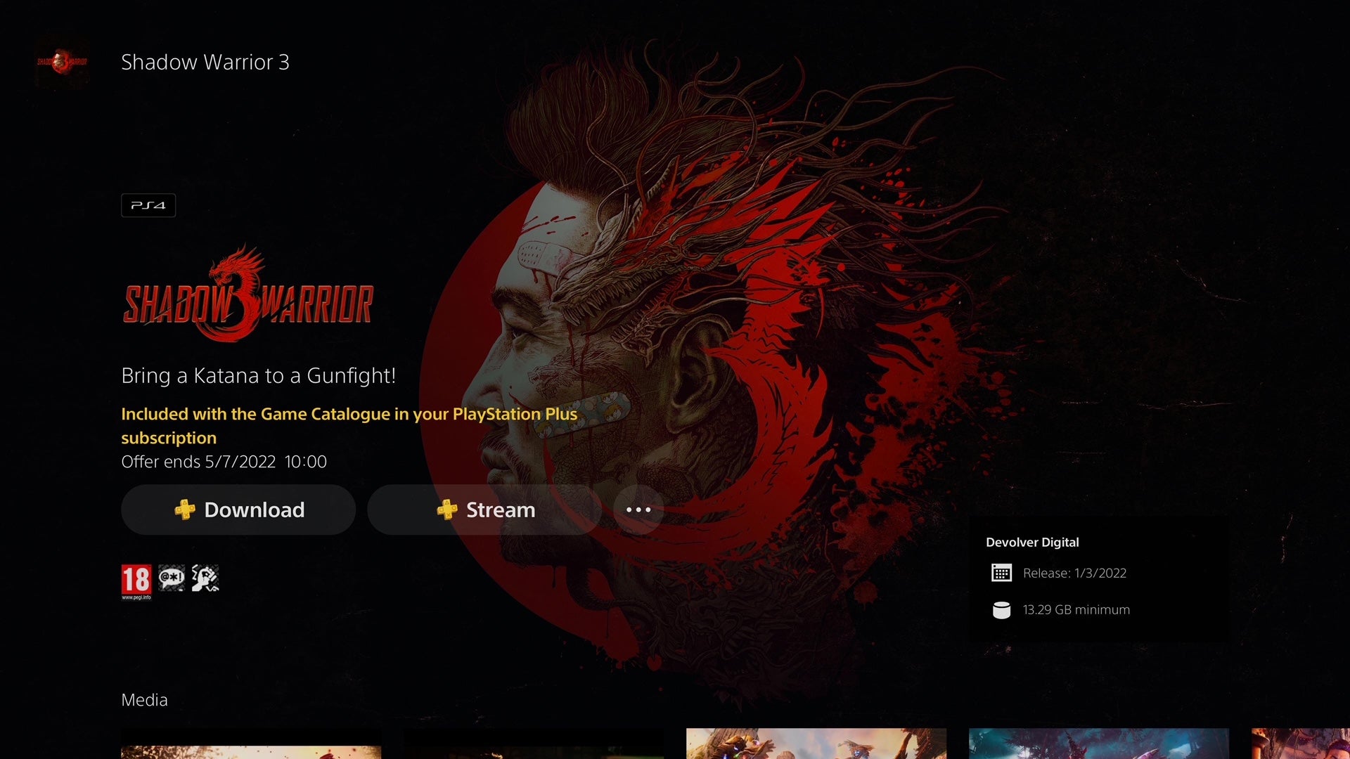 PS Plus Shadow Warrior 3