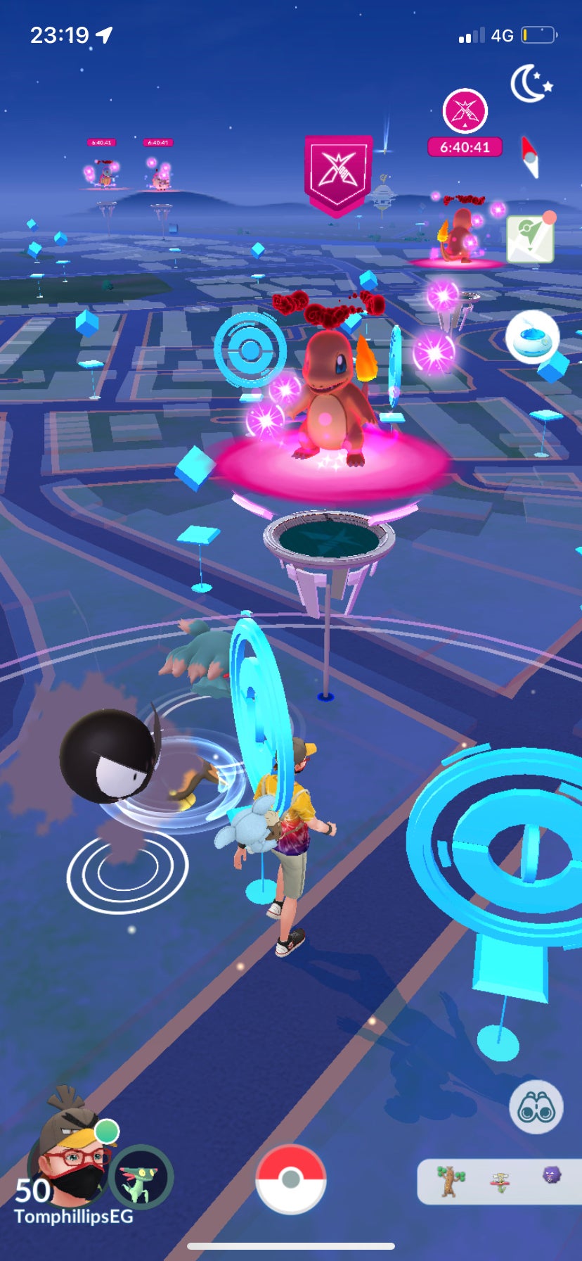 Pok&eacute;mon Go screenshot showing Power Spots on the game's map.
