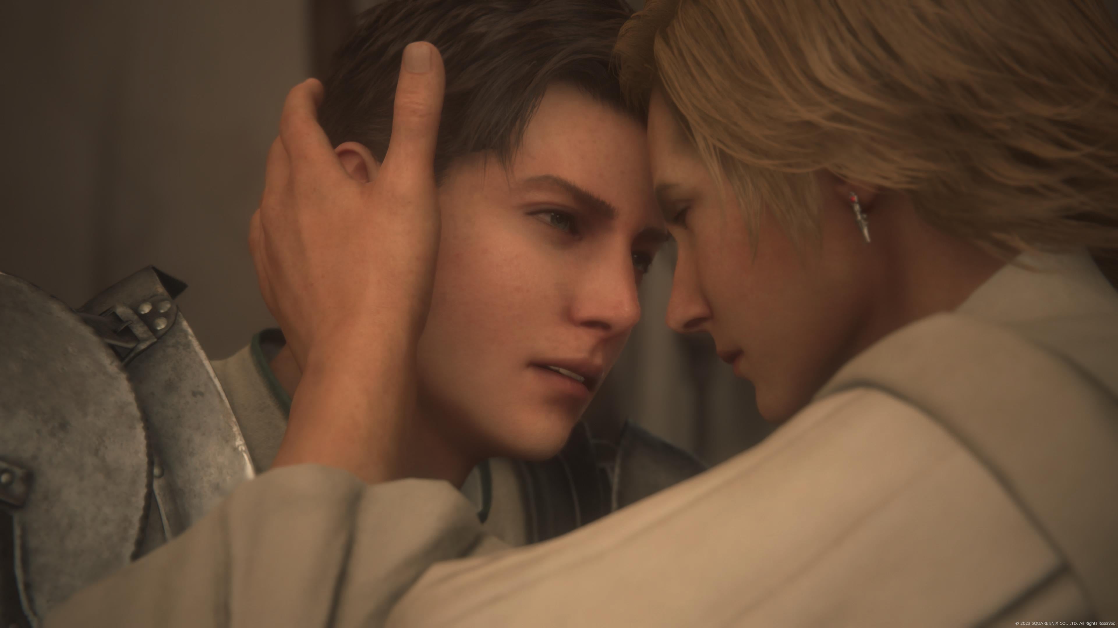 Terence and Dion embrace