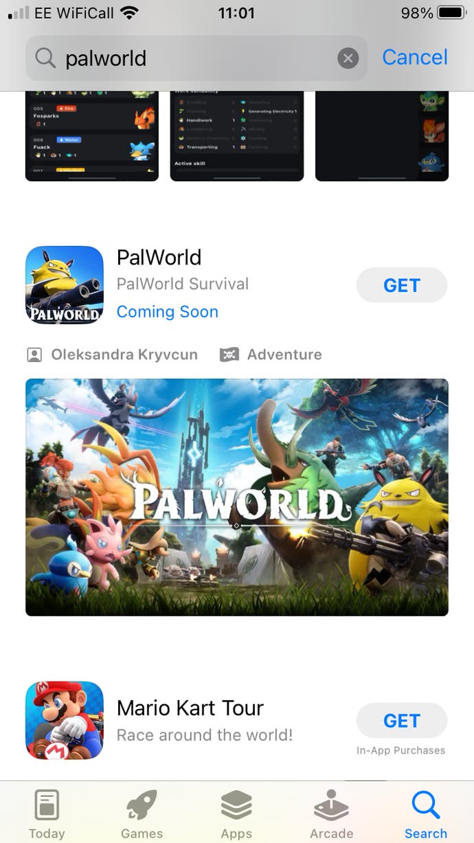 Palworld on the Apple App Store