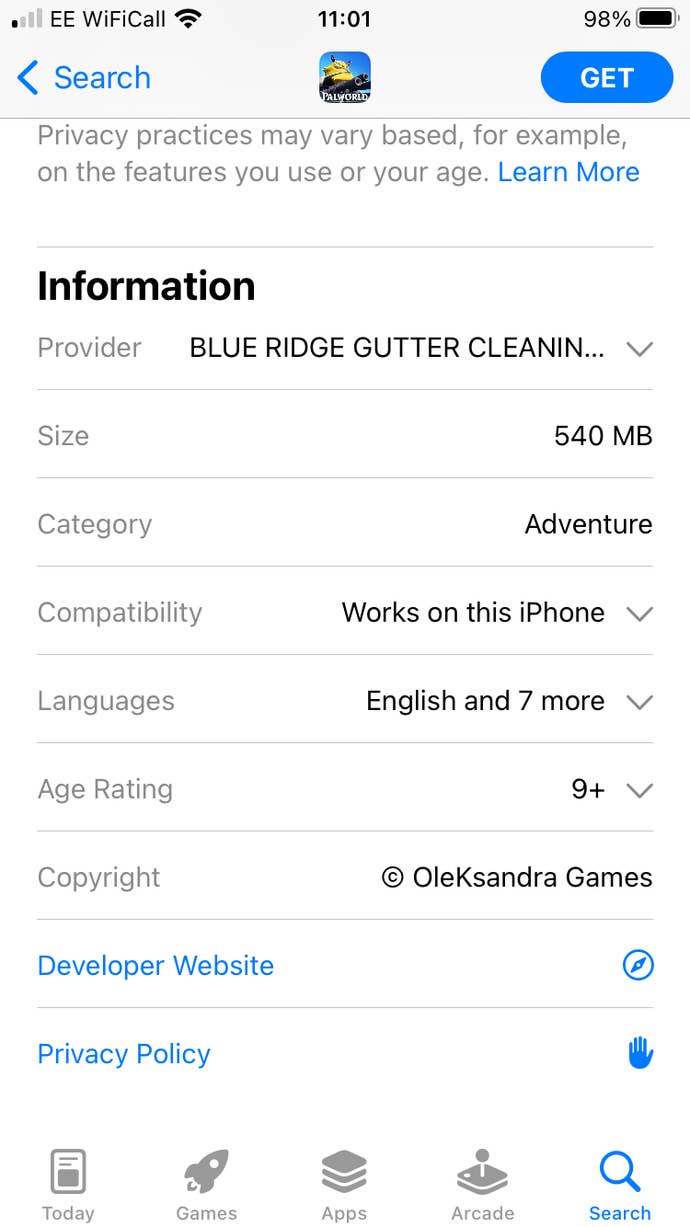 Palworld on the Apple App Store