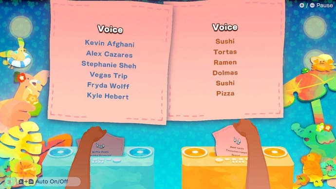 A screenshot of WarioWare: Move It!'s credits, showing Kevin Afghani's name listed as its principle performer.
