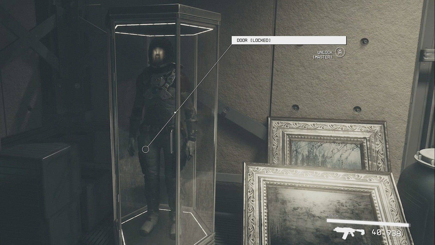 Ian gets ready to swipe a suit in Starfield