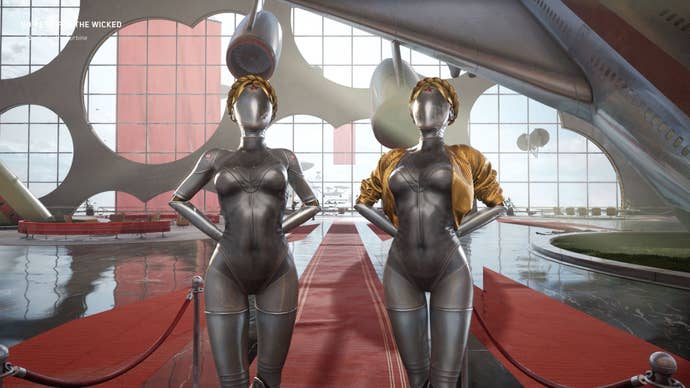 Female robots in Atomic Heart standing tall