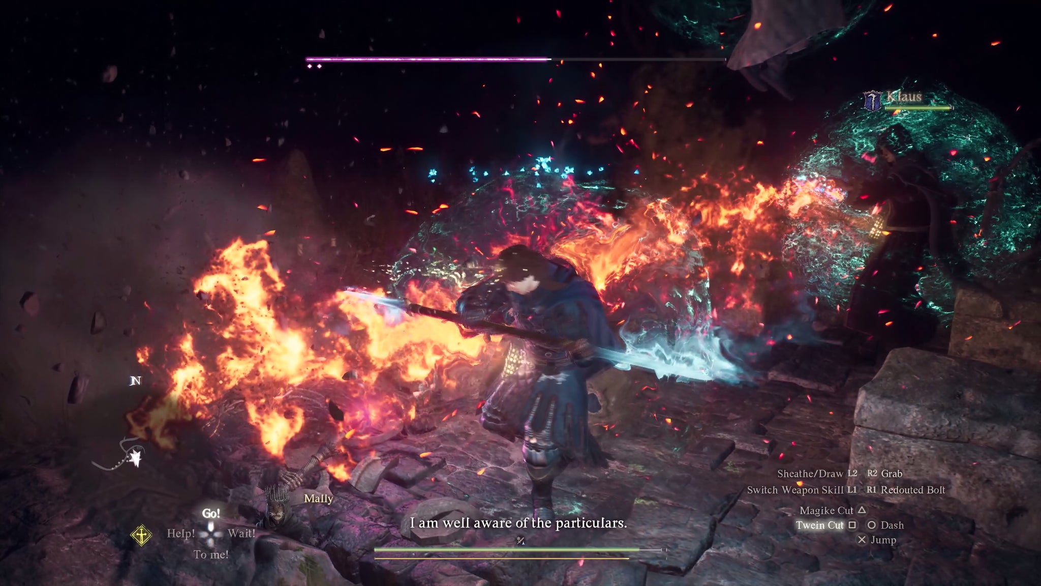 Wizards in combat, with one launching fire from their hands while the other wields a magic spear - 5