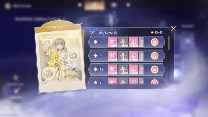 The rewards for winning multiple Styling Contests are shown in Infinity Nikki