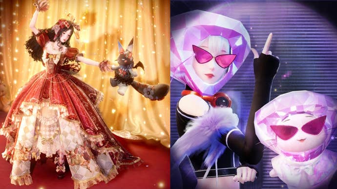 Crimson Rhapsody and Dazzling Debuts outfits in Infinity Nikki.