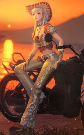 Nikki in the Adventure Ride outfit in Infinity Nikki.